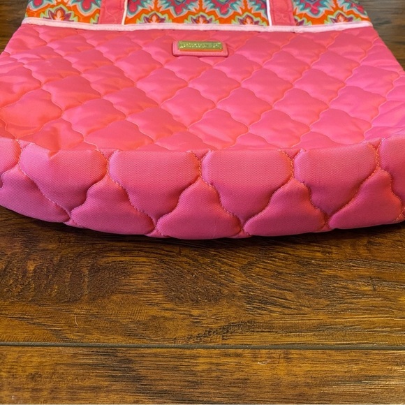 Cinda B Essential Tote Quilted Calypso Pink Shoulder Bag Purse Snap Bright - Picture 3 of 9